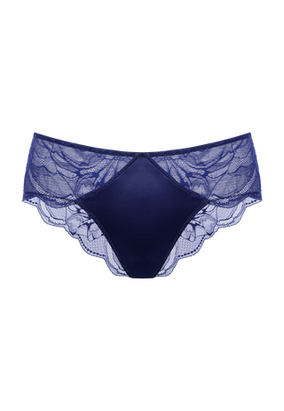 Lace & Satin Briefs Blue